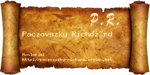 Paczovszky Richárd névjegykártya