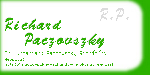 richard paczovszky business card